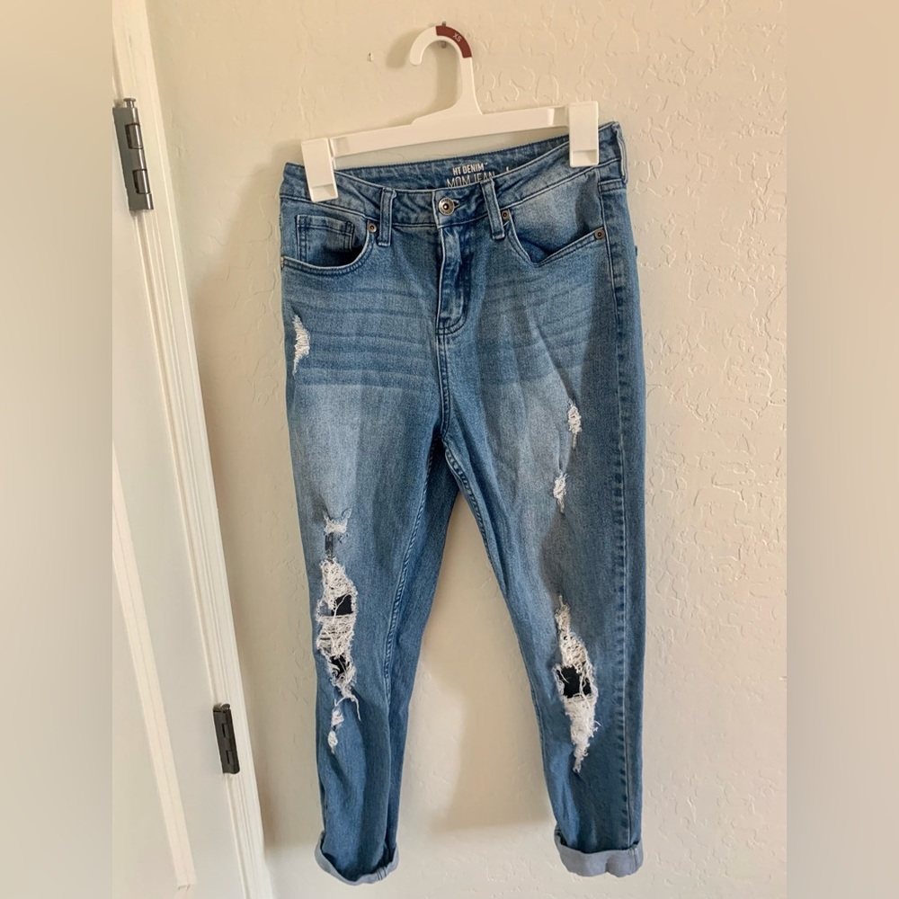 Ripped Blue Mom Jeans